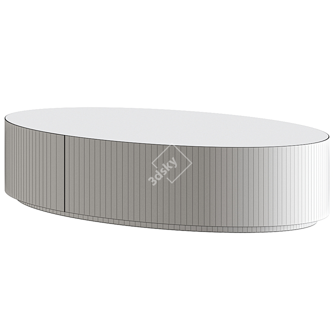 Modern BELT Brass Oval Coffee Table 3D model image 5