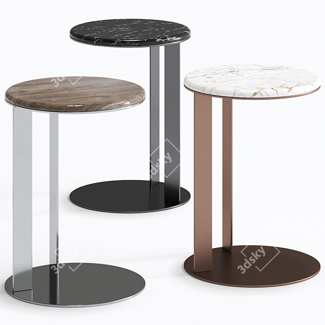 Sleek Italian Design: Vibieffe 9500 - 17 Small Table 3D model image 1