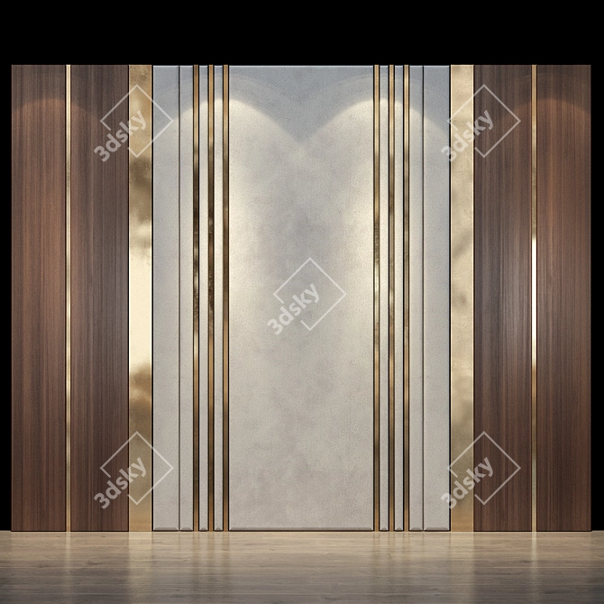 Modern Geometric Wall Panel 3D model image 1