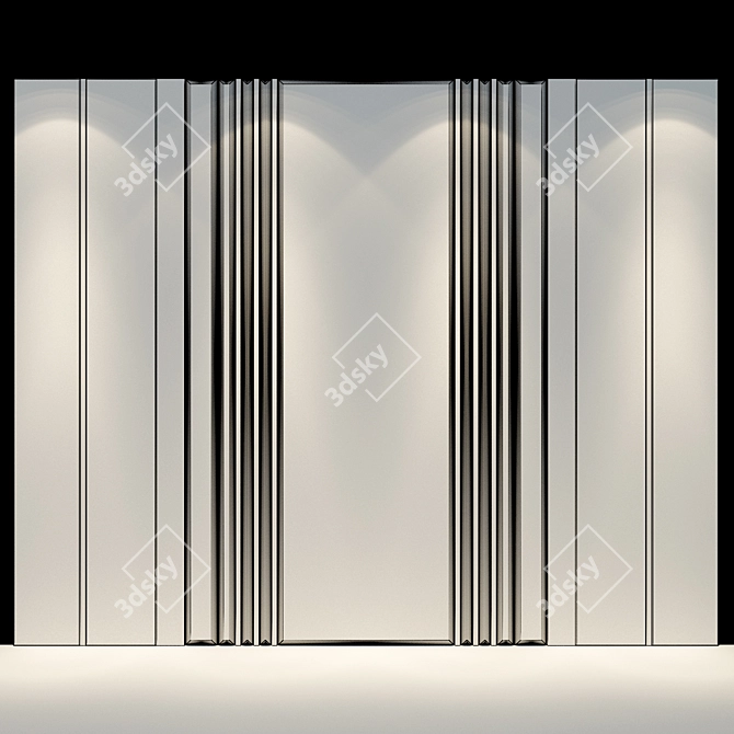 Modern Geometric Wall Panel 3D model image 2