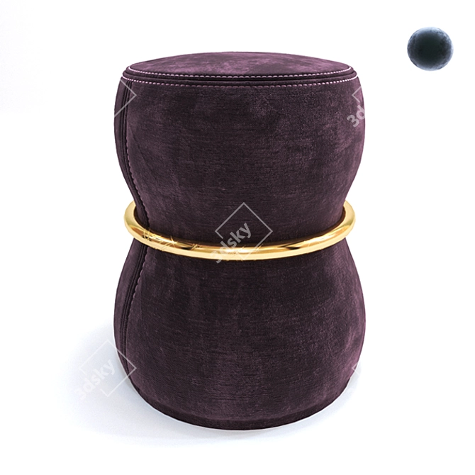 River Pouf: Stylish and Convenient Seating 3D model image 1