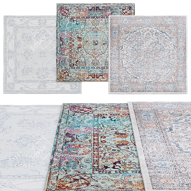 Modern Square Rugs | Various Sizes 3D model image 1