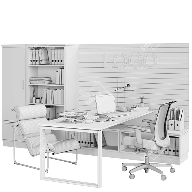 Modern Office Furniture Set 3D model image 5