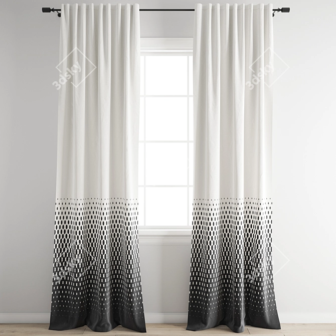 Elegant Polygonal Curtain Design 3D model image 1