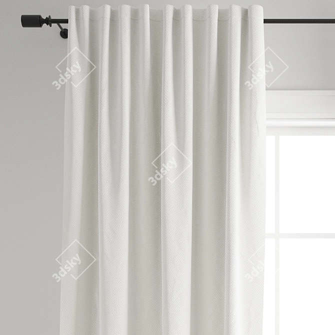 Elegant Polygonal Curtain Design 3D model image 2