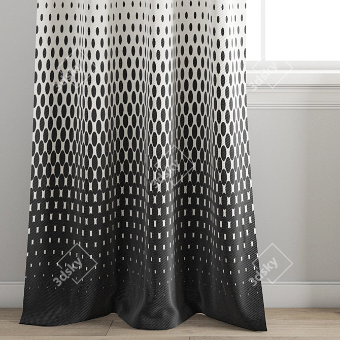 Elegant Polygonal Curtain Design 3D model image 3