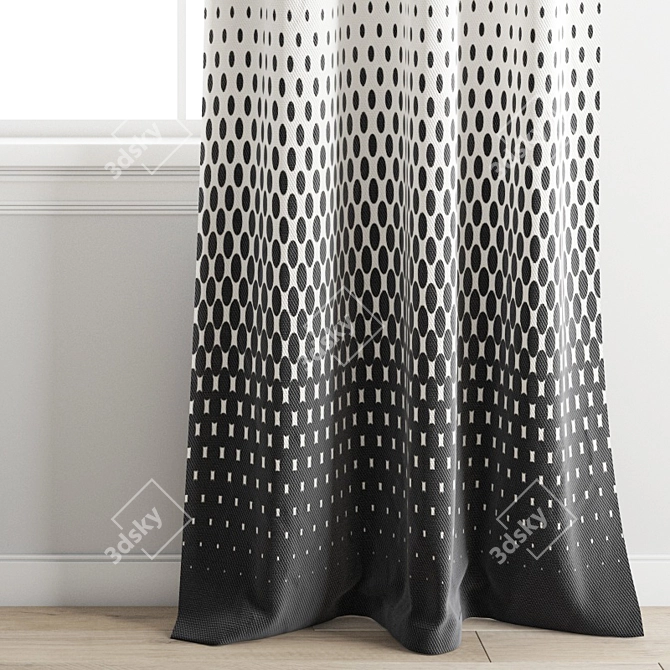 Elegant Polygonal Curtain Design 3D model image 4