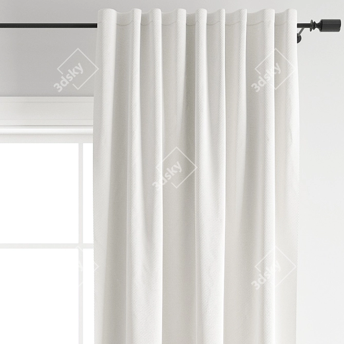 Elegant Polygonal Curtain Design 3D model image 5