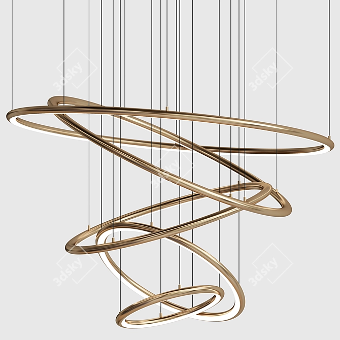 Elegant Ring Chandelier 3D model image 1