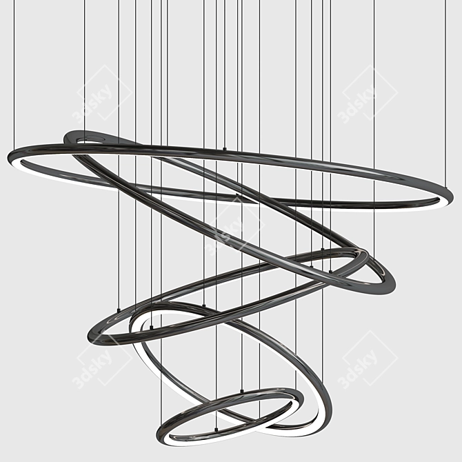 Elegant Ring Chandelier 3D model image 2