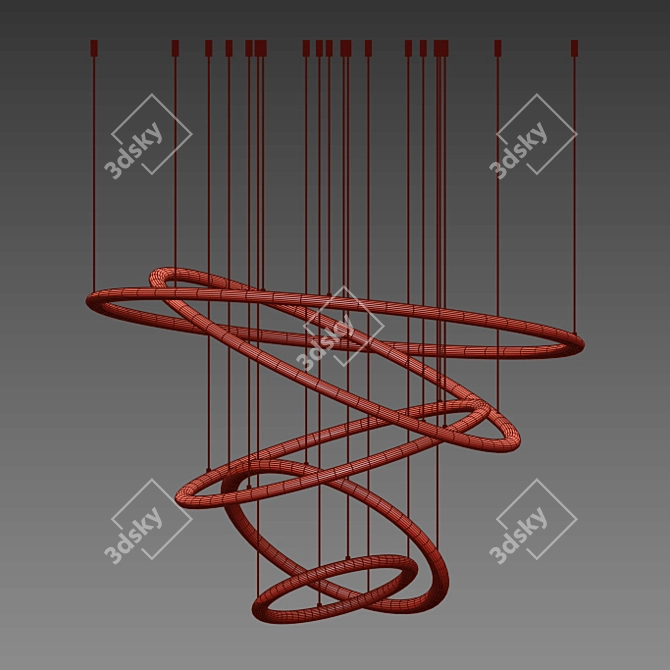 Elegant Ring Chandelier 3D model image 3