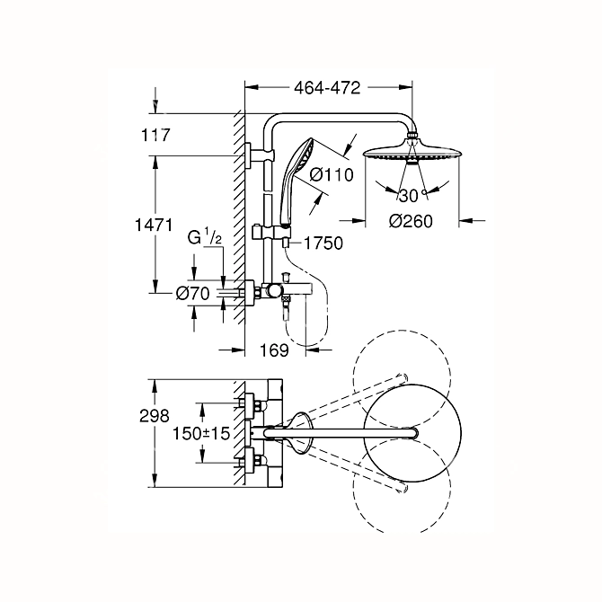 Ultimate Shower System: Euphoria Thermostat 3D model image 3