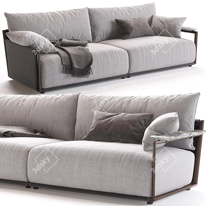 Luxury Italian Giorgetti Sofa 3D model image 1