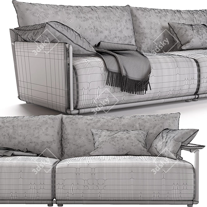 Luxury Italian Giorgetti Sofa 3D model image 4
