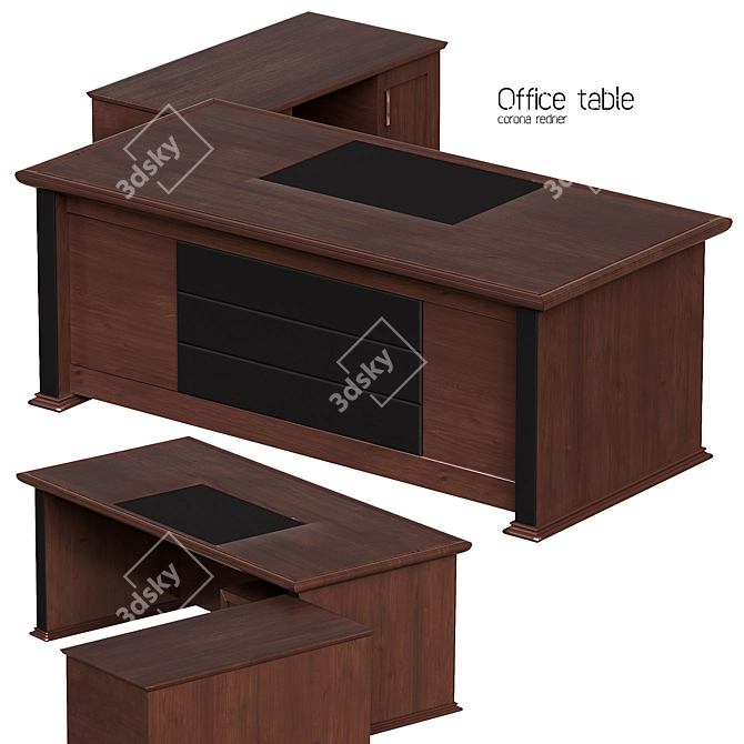 Corona Render Office Table 3D model image 1