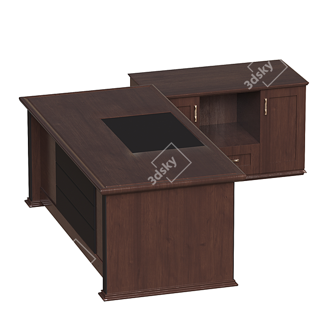 Corona Render Office Table 3D model image 3