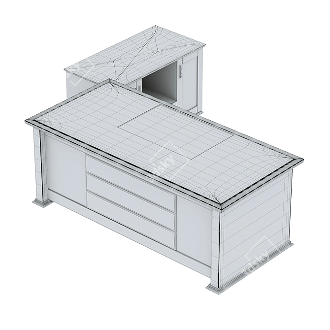 Corona Render Office Table 3D model image 4