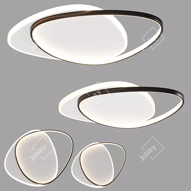 Modern LED Ceiling Lamp - Multiple Color Options (55x46 cm) with Link 3D model image 1