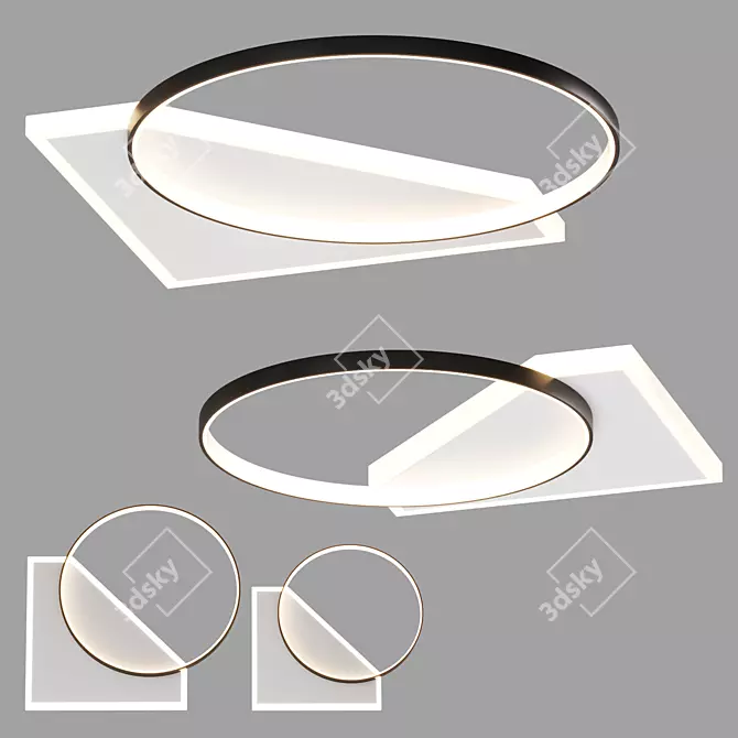 Elegant Ceiling Lamp with 3 Color Lights 3D model image 1