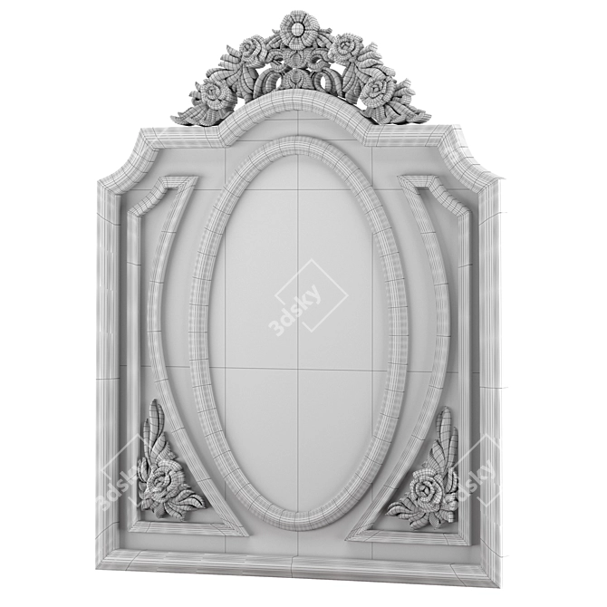 Elegant Carved Mirror - 500x640mm 3D model image 4