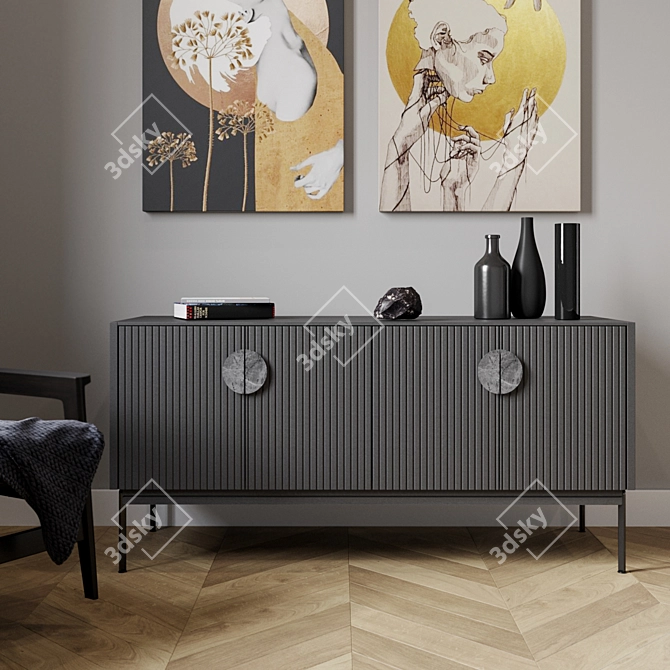 Sleek Alto Sideboard with Customizable Dimensions 3D model image 1