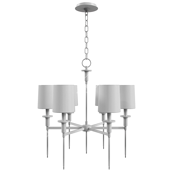 Hudson Valley Amherst 8516: Elegant Faux Silk Chandelier 3D model image 2