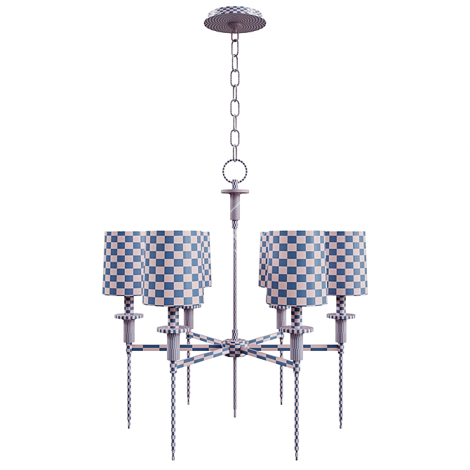 Hudson Valley Amherst 8516: Elegant Faux Silk Chandelier 3D model image 3