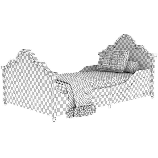 KidKraft Raleigh White Toddler Bed 3D model image 3