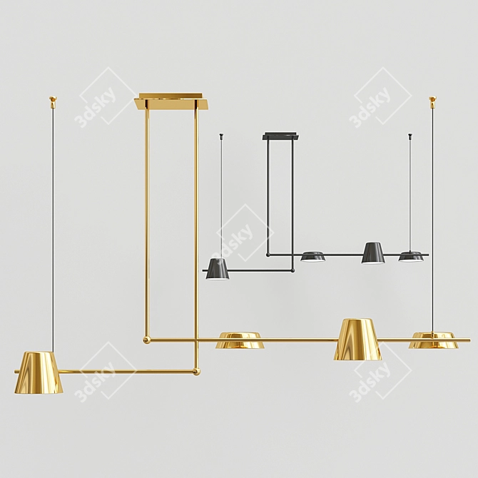 Elegant TOIVOLA Chandelier 3D model image 1