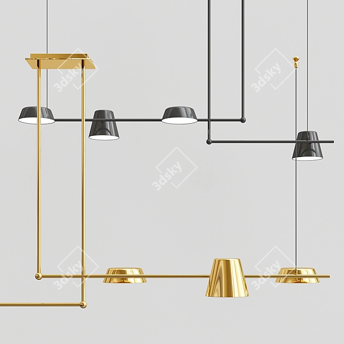 Elegant TOIVOLA Chandelier 3D model image 2