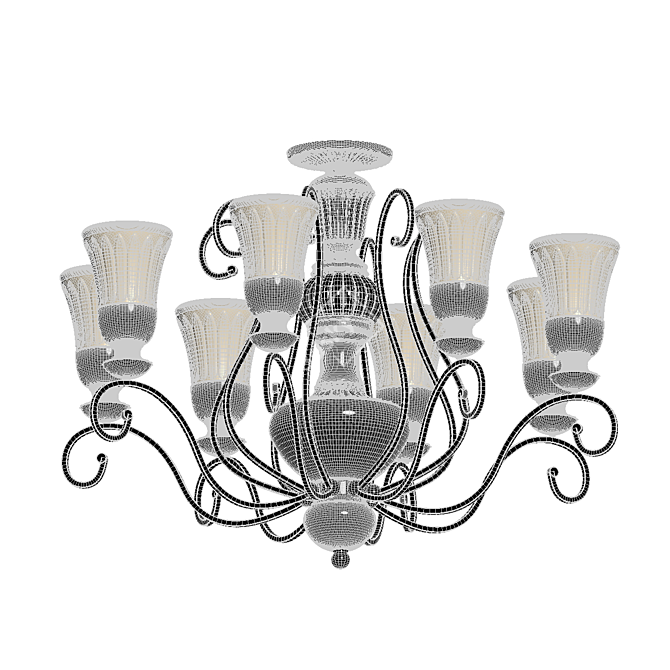 Versace Country Chandelier 3D model image 2