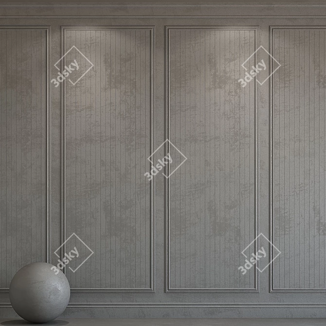 Decorative Plaster with Elegant Molding 3D model image 1