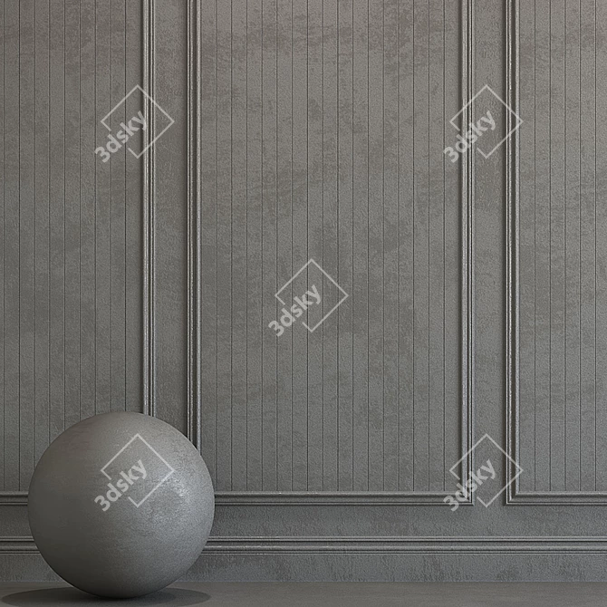 Decorative Plaster with Elegant Molding 3D model image 2