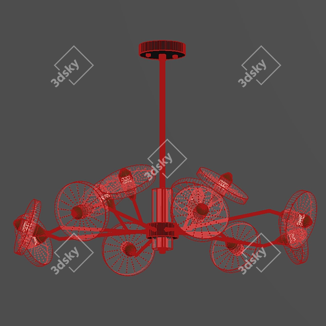 Stunning Contemporary Glass Chandelier 3D model image 2