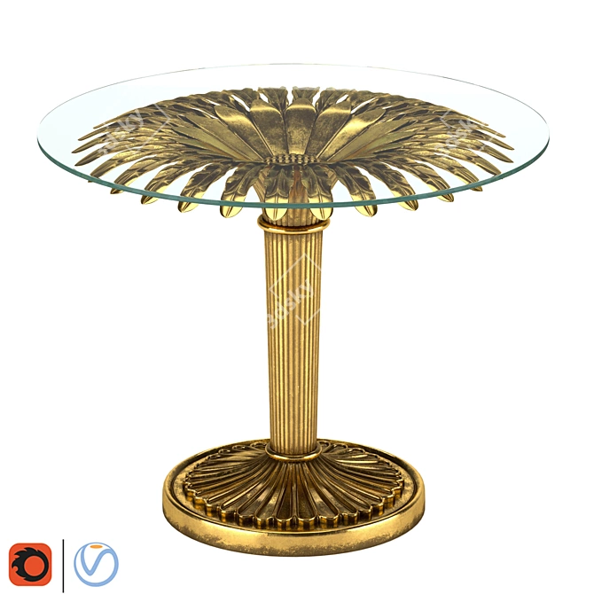 Round Flower Table: 840x840x740 mm 3D model image 1