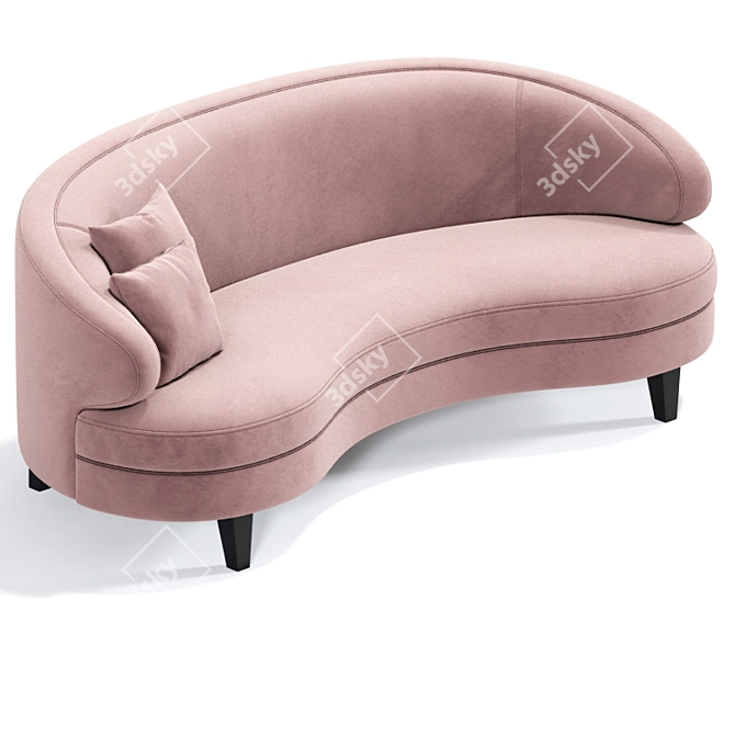 Pimlico Curved Sofa Pillow: Sleek and Cozy 3D model image 2