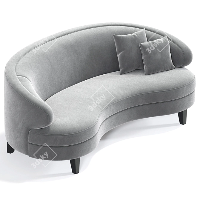 Pimlico Curved Sofa Pillow: Sleek and Cozy 3D model image 3