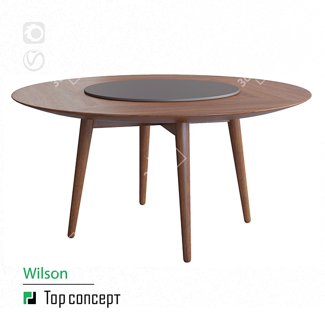 Wilson Round Dining Table (160 cm) 3D model image 1