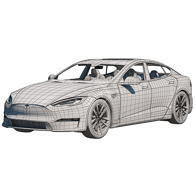 Tesla Model S Plaid: Lightning Fast Luxury 3D model image 9