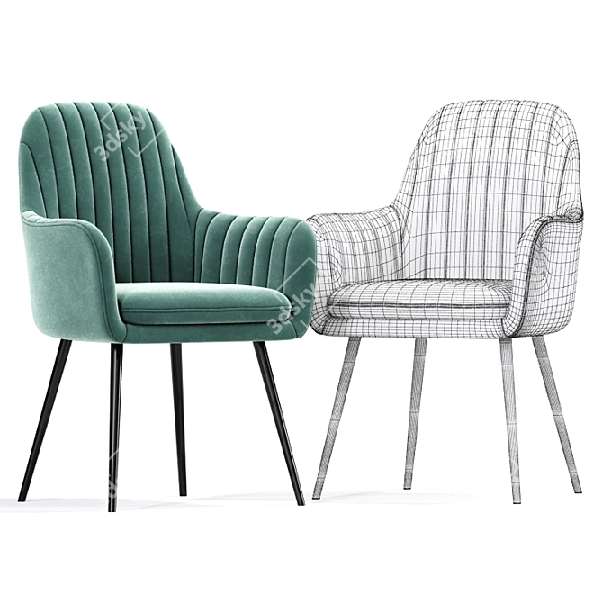 Eula Modern Accent Chair 3D model image 2