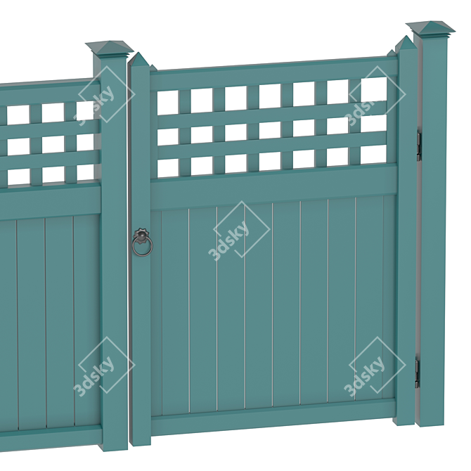 Versatile PVC Fence for Various Spaces 3D model image 3