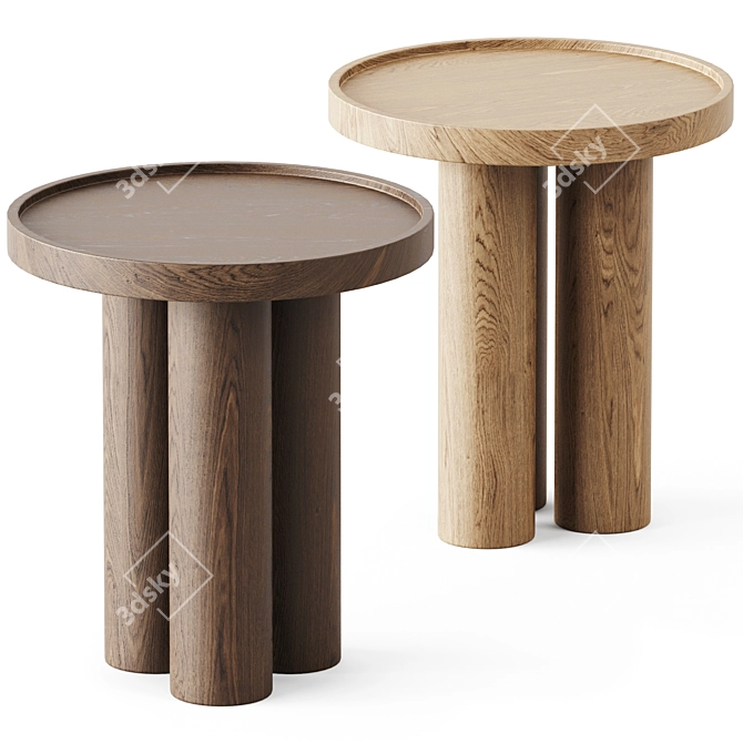 Modern Delta Side Table: Danish Design 3D model image 1