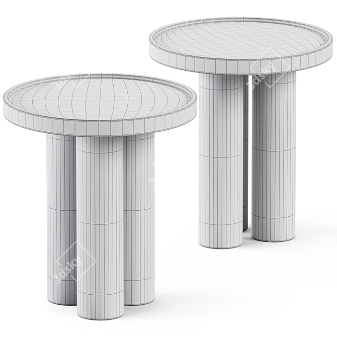 Modern Delta Side Table: Danish Design 3D model image 2