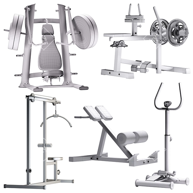 Realistic 3D Gym Equipment: Perfect for Fitness Enthusiasts 3D model image 6