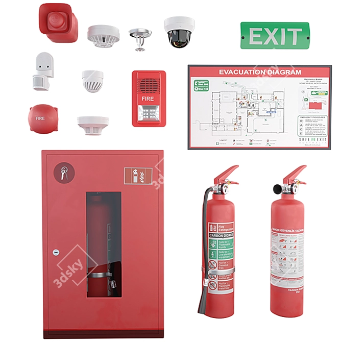 SecureGuard: Advanced Security and Fire Protection 3D model image 6