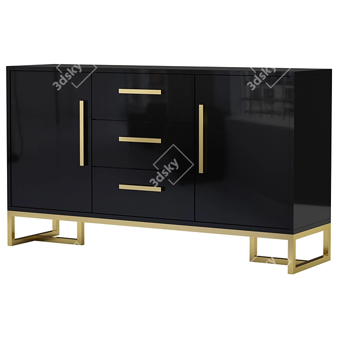 Elegant 59" Buffet Sideboard 3D model image 2