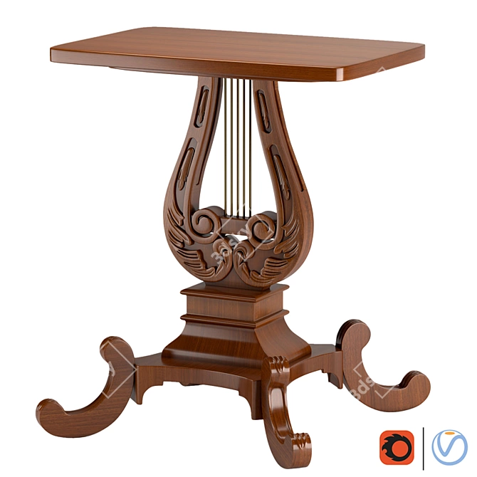 Lira Compact Table: 590х555х700 mm 3D model image 1