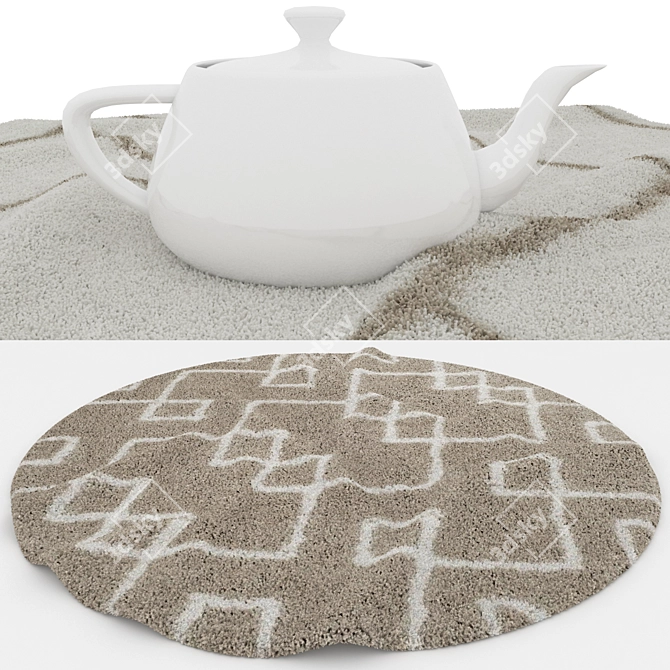 Round Rugs Set: VRayFur, Displacement, Materials 3D model image 3