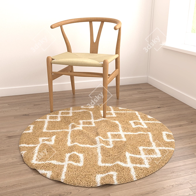 Round Rugs Set: VRayFur, Displacement, Materials 3D model image 5