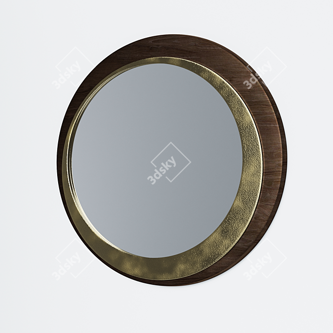 Elegant Round Frame Mirror 3D model image 1